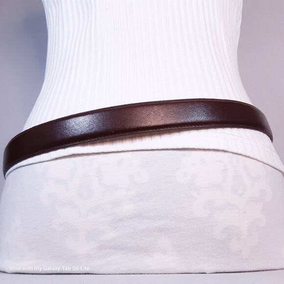 Kenneth Cole Mens Belt 38 Waist Darkest Brown Genuine Leather - Picture 3 of 14